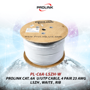 Prolink CAT. 6 U/UTP CABLE, 4 PAIR 23 AWG , LSZH , White , RIB