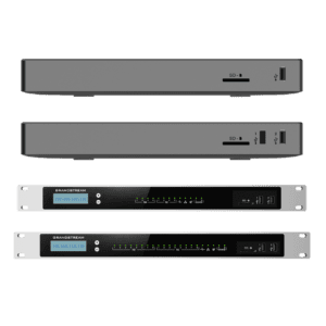 Grandstream Audio IP PBX appliance, 2x GbE PoE LAN/WAN, 1 Hot Standby port, 250 SIP users, 50 concurrent calls, UCM RC, 12V/1.5A PSU