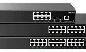Grandstream Layer 3 Managed Network Switch, 24x GbE RJ45 PoE 802.3 af/at, up to 60W per port, 4x SFP+, stackable, optional redundant PSU