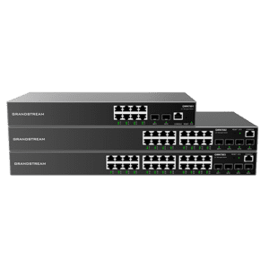 Grandstream Layer 3 Managed Network Switch, 24x GbE RJ45, 4x SFP+, stackable, optional redundant PSU